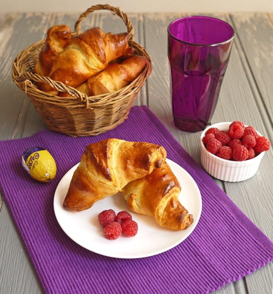 Cadbury Caramel Egg Stuffed Croissants