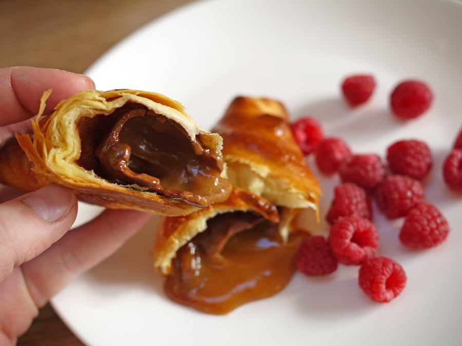 Cadbury Caramel Egg Stuffed Croissants