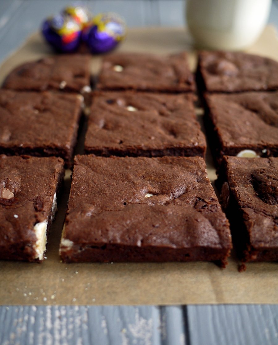 Filthy Fudgy Easter Creme Egg Brownies - The best Easter brownies you'll make this year!