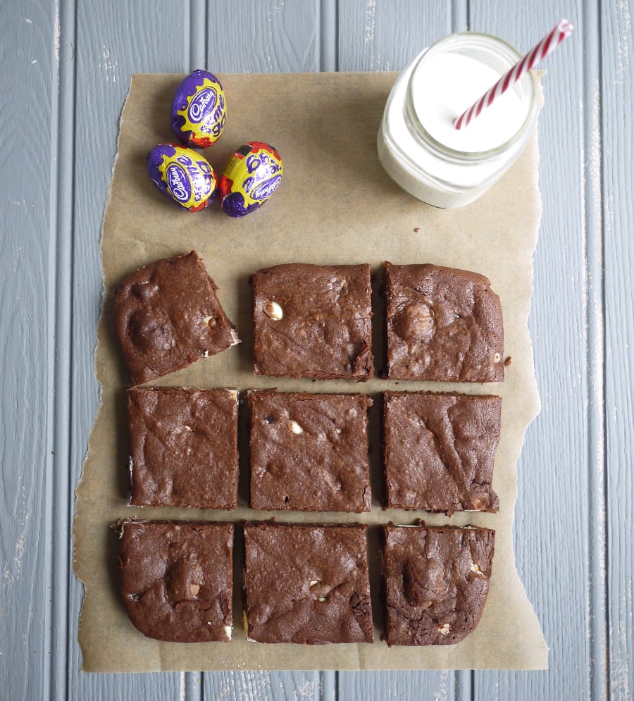 Filthy Fudgy Easter Creme Egg Brownies - The best Easter brownies you'll make this year!