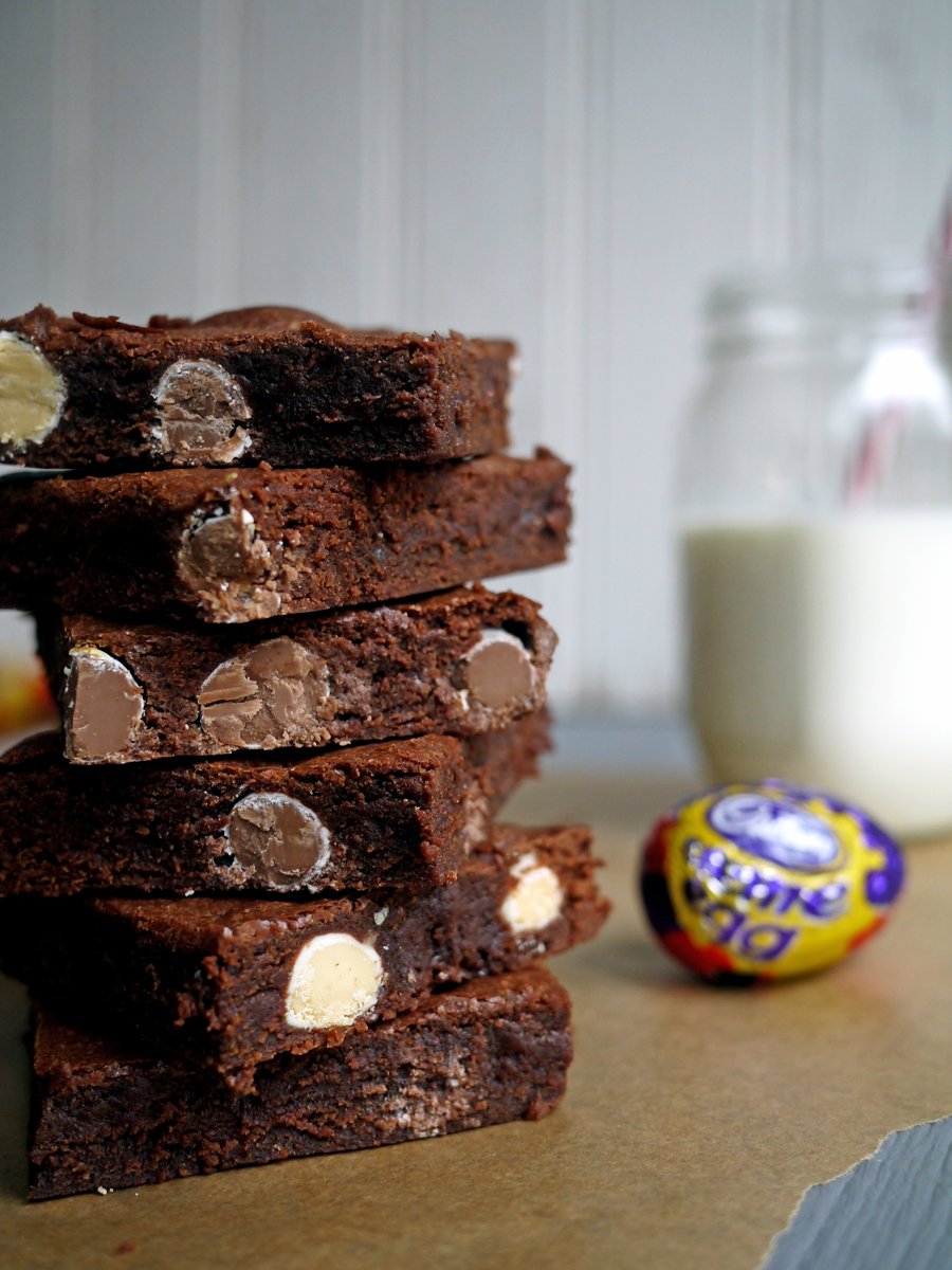 Filthy Fudgy Easter Creme Egg Brownies - The best Easter brownies you'll make this year!