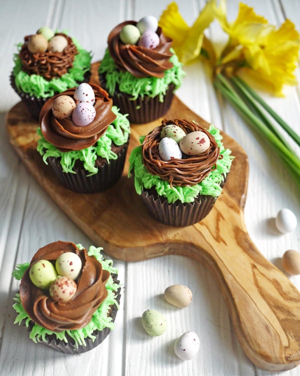 Easter Chocolate Nest Mini Egg Cupcakes - Kids Cooking