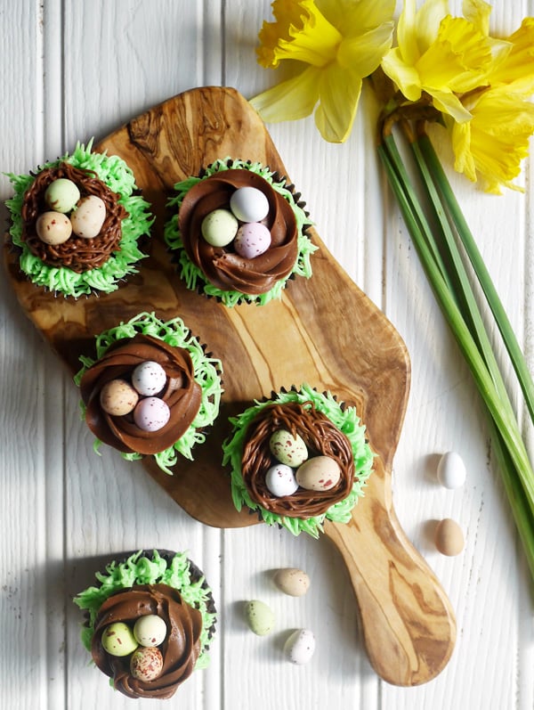 Easter Chocolate Nest Mini Egg Cupcakes - Kids Cooking