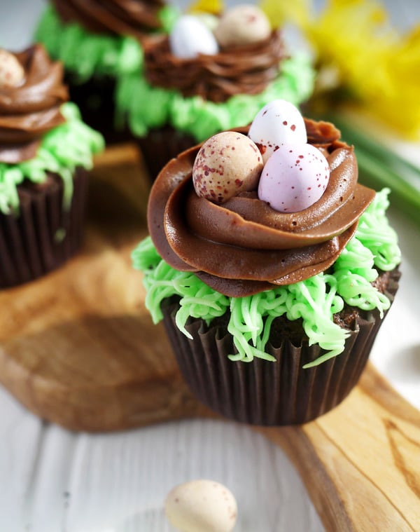 Easter Chocolate Nest Mini Egg Cupcakes - Kids Cooking