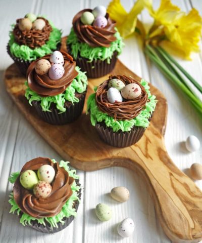 Chocolate Easter Egg Nest Cupcakes