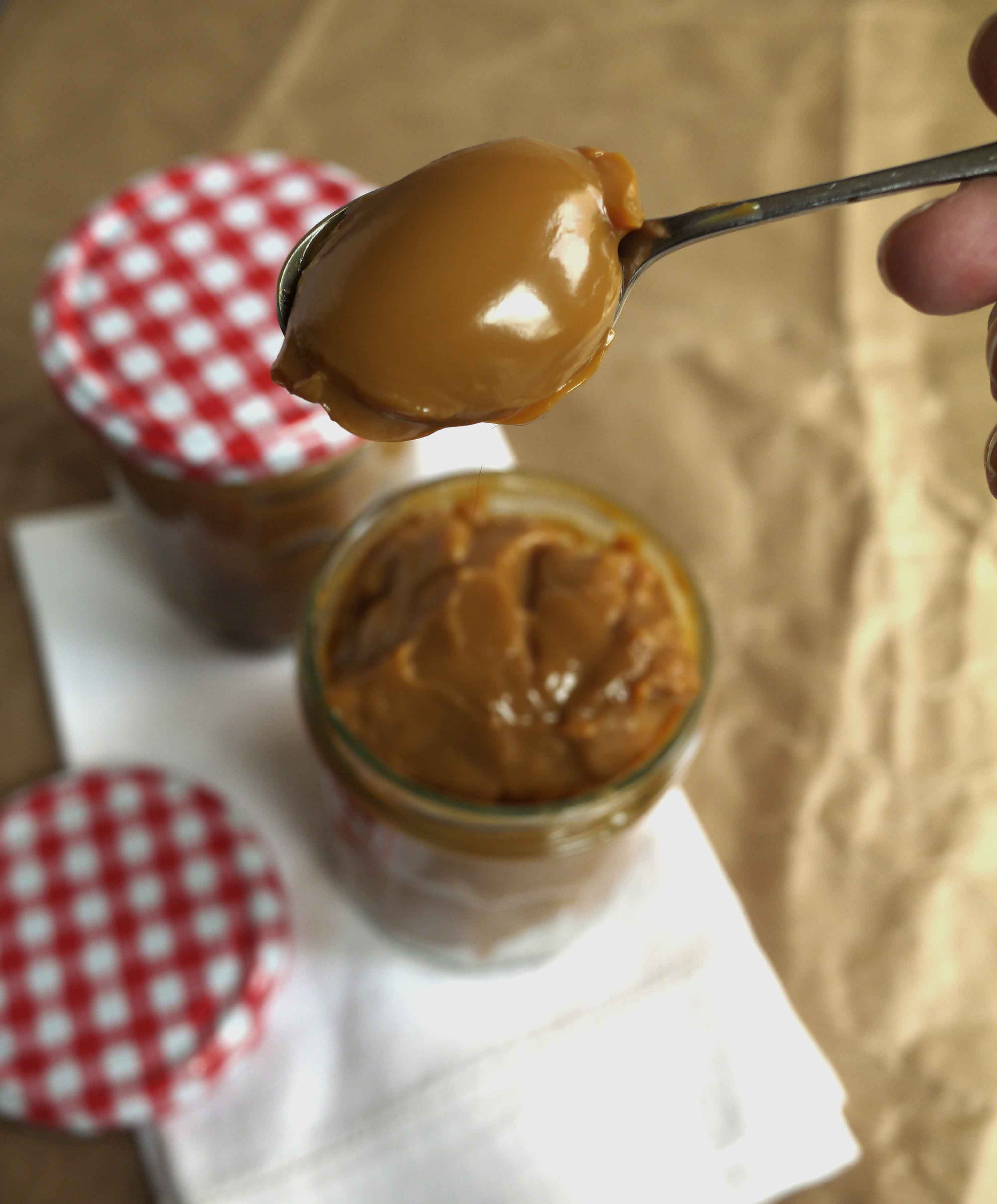 Slow cooker (crock pot) home made condensed milk caramel sauce, made without cream or fuss