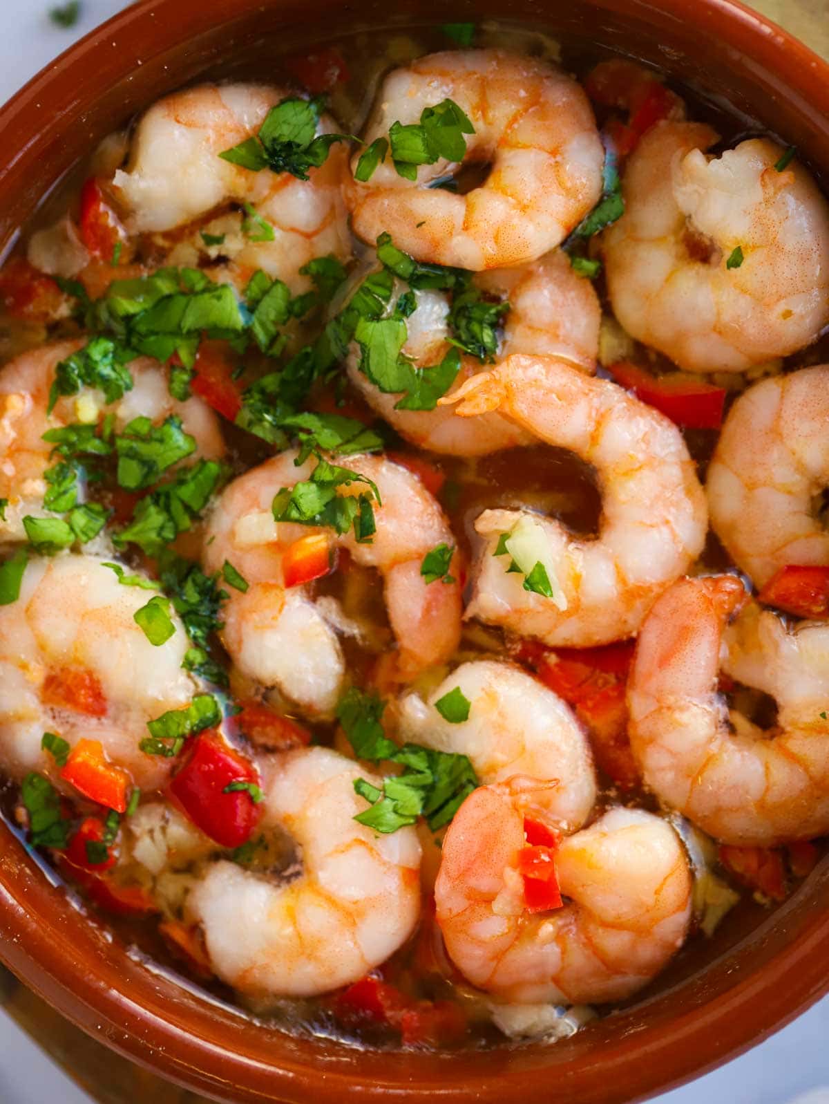 Pil Pil Prawns with Chilli and Garlic.