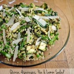 Quinoa Pea Asparagues Lemon and Mint Salad