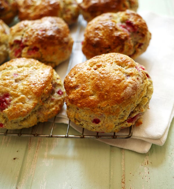 Raspberry Scones Biscuits with Passion Fruit and Clotted Cream Recipe