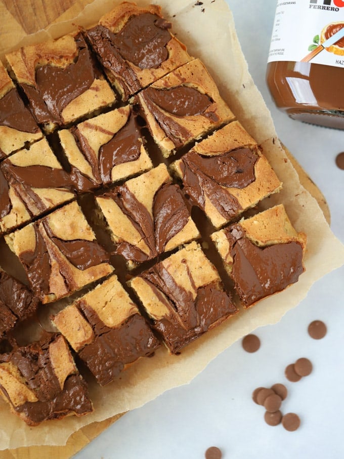 Blondies with Peanut Butter and Nutella Recipe - Easy & Delicious