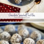 Chocolate Snowball Truffles - Perfect Christmas make for children to help with. These make a great rainy day activity, and are fab to give as gifts! https://www.tamingtwins.com