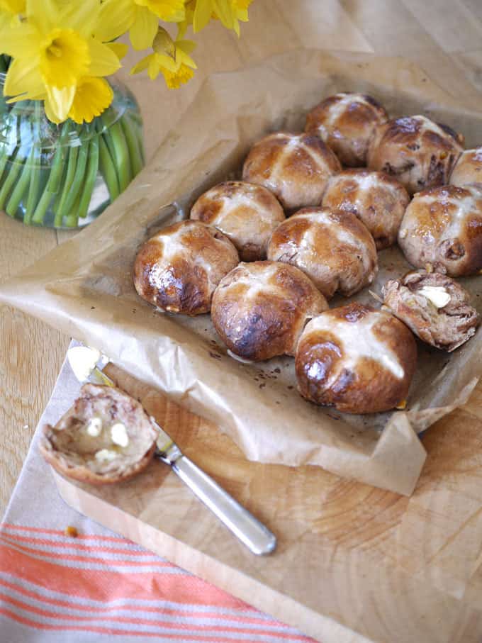 Chocolate Orange Hot Cross Bun - A delicious teatime treat for Easter, a twist on the original and a really fun bake over the spring holiday period. | http://www.TamingTwins.com