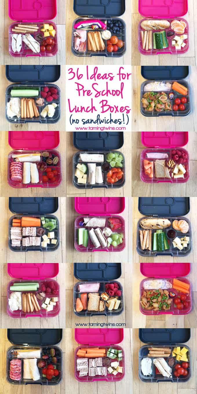 Lunchbox Ideas for PreSchoolers - with no boring sandwiches! Inspiration for more interesting pack ups for kids | https://www.tamingtwins.com