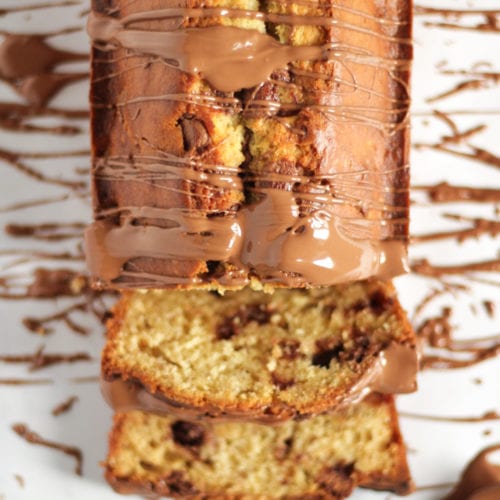 Easy Banana Loaf recipe with chocolate on top