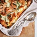 A delicious, warming, comfort food salmon bake. Creamy, carb fuelled cosiness in a dish. Hygge food perfection!