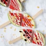 Watermelon popsicle ice lolly sticks - Perfect healthy snack foods for kids, refreshing and fun to make. Add these to your family snacking list!