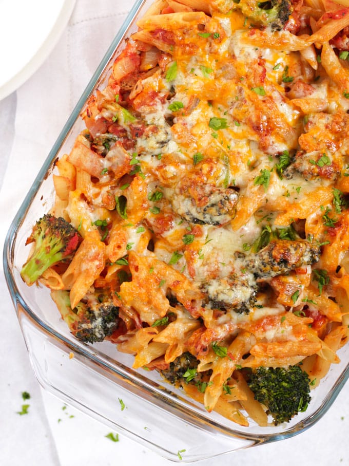 Healthy Tuna Pasta Bake Recipe with Cheesy Topping