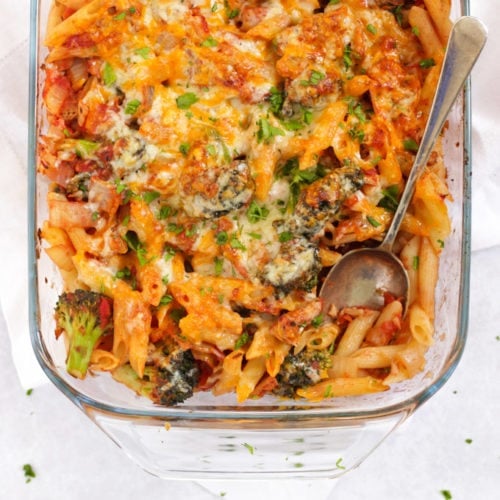 Healthy Tuna Pasta Bake Recipe with Cheesy Topping