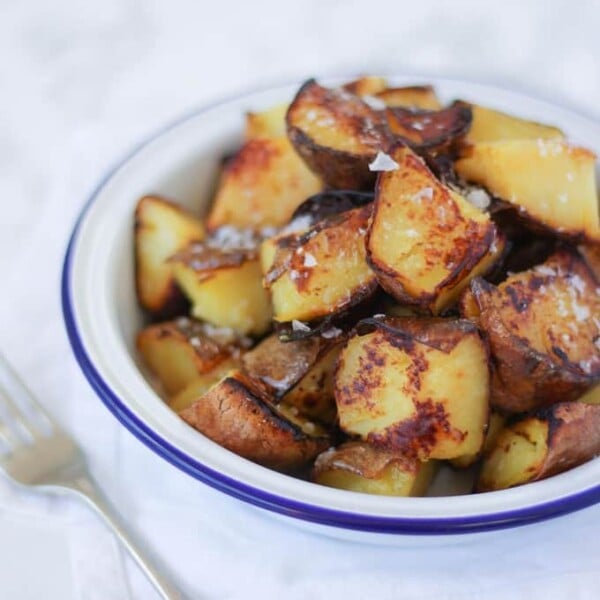 Sauteed potatoes - hot fried leftover potatoes, served with a liberal sprinkle of sea salt.