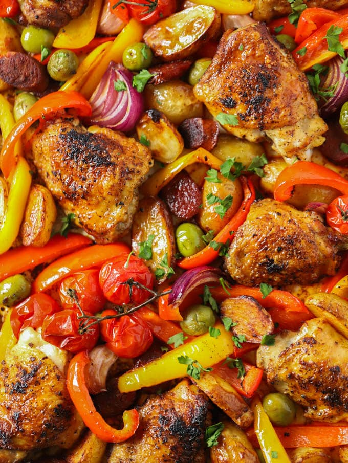 Spanish Chicken and Chorizo Tray Bake Recipe Quick One