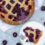 Cinnamon Cherry Pie Lattice Recipe - Made with delicious, juicy, fresh cherries. The perfect summer time dessert.