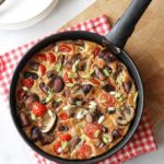 Full English Breakfast Omelette - The easiest ever "fry up" breakfast, all cooked in one pan. Packed with sausages, bacon, mushrooms, tomatoes and eggs. Perfect for breakfast, lunch or brunch.