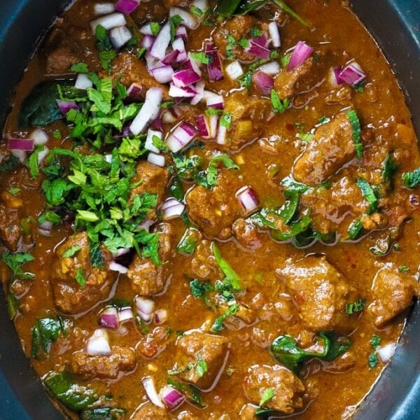 Slow Cooker Beef Curry recipe with spinach