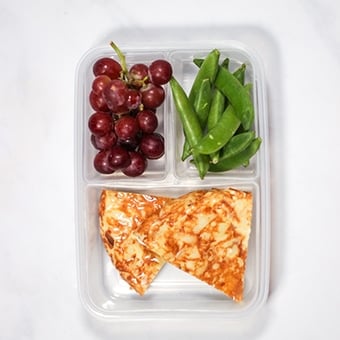 Frittata in a plastic lunchbox as healthy lunch idea for work 