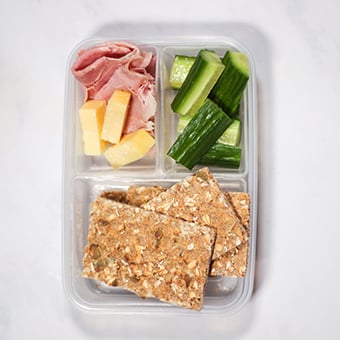 ryvita and ham healthy lunch idea for work