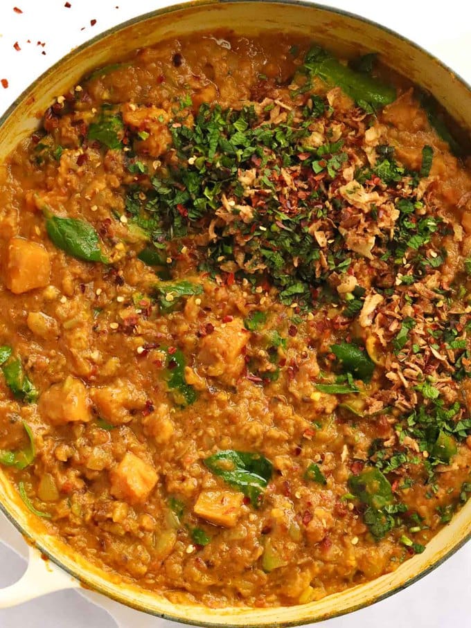 Easy Dahl recipe with lentils and butternut squash