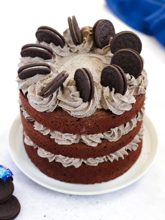 Oreo Cake Chocolate layer cake with cookie icing