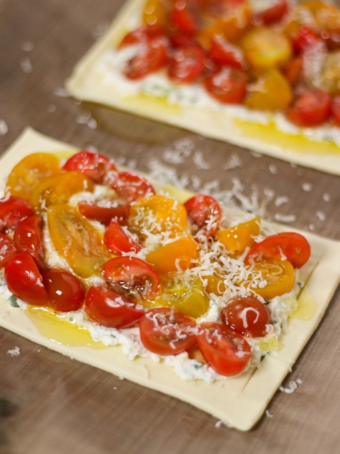 Puff Pastry Tart with Tomato & Ricotta Cheese Recipe