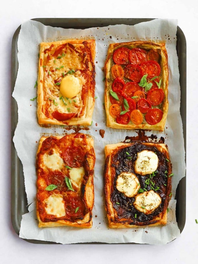 Mini Pizzas appetizers quick and easy to prepare using puff pastry