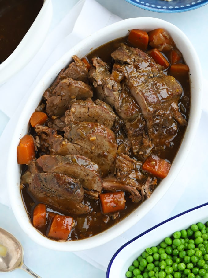 Slow Cooker Beef Joint with Pot Roast Gravy and Carrots