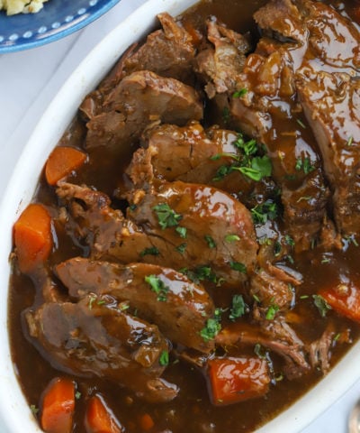 Slow Cooker Roast Beef with Carrots, Onions and Gravy