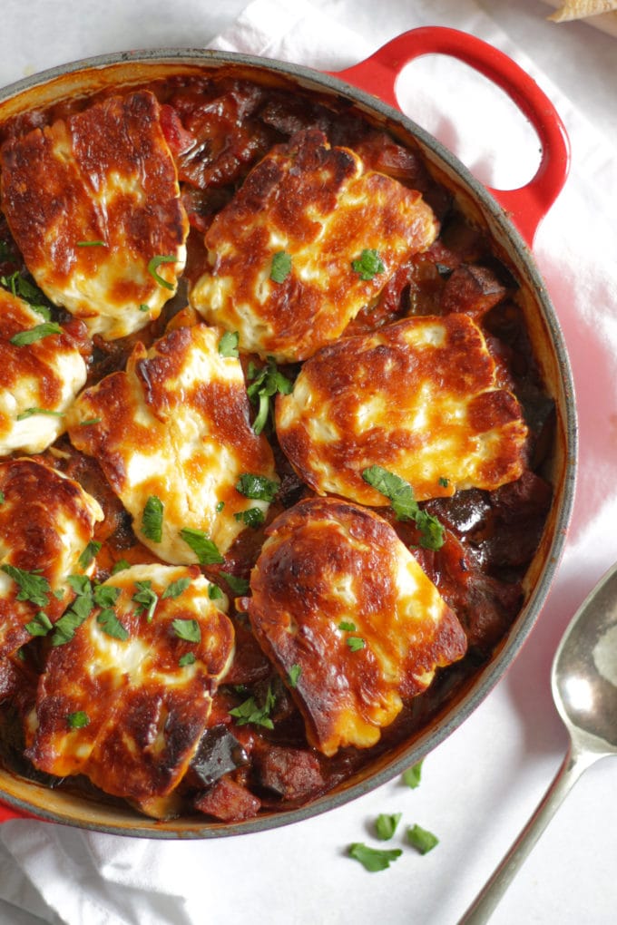 grilled halloumi cheese bake recipe
