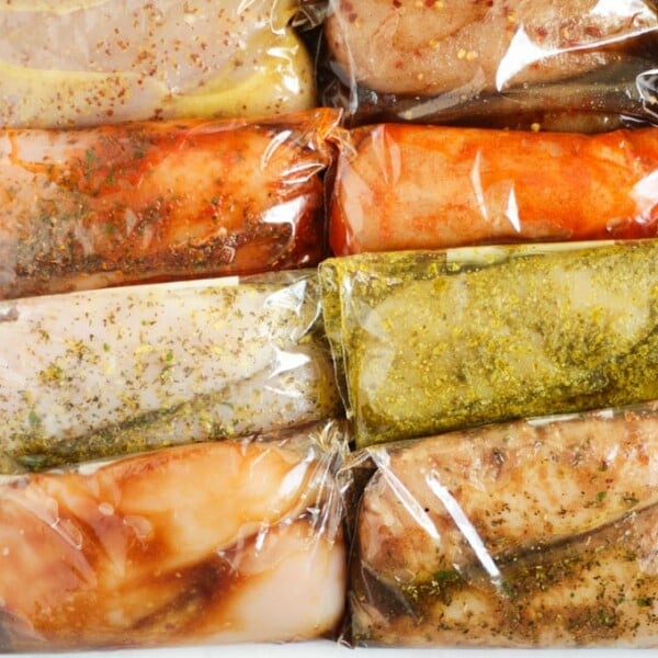 chicken breasts marinading in easy marinades, 10 different types