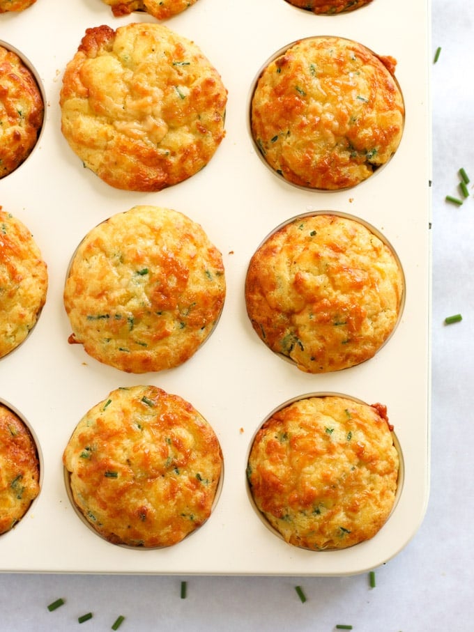Vegetarian savoury muffins with corn and cheese in a muffin tray