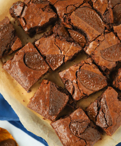 Chocolate orange brownie recipe in squares