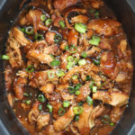 Honey Garlic Chicken Cooked in the Slow Cooker with Sticky Sauce - Easy Dinner recipe