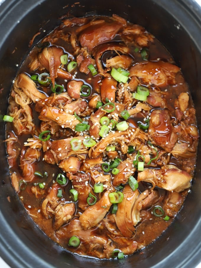 Honey Garlic Chicken Cooked in the Slow Cooker with Sticky Sauce.