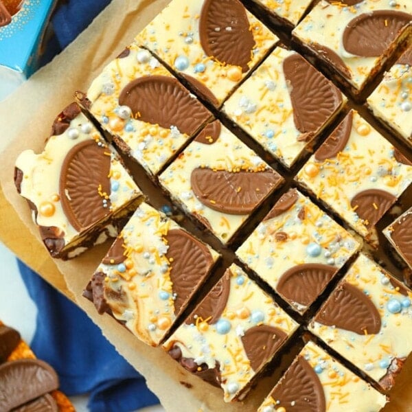 Chocolate Orange Rocky Road recipe with white chocolate topping