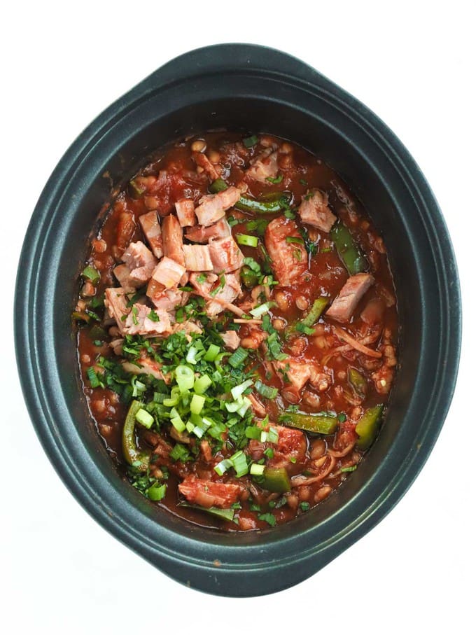 Campfire Stew Recipe with gammon and beans.