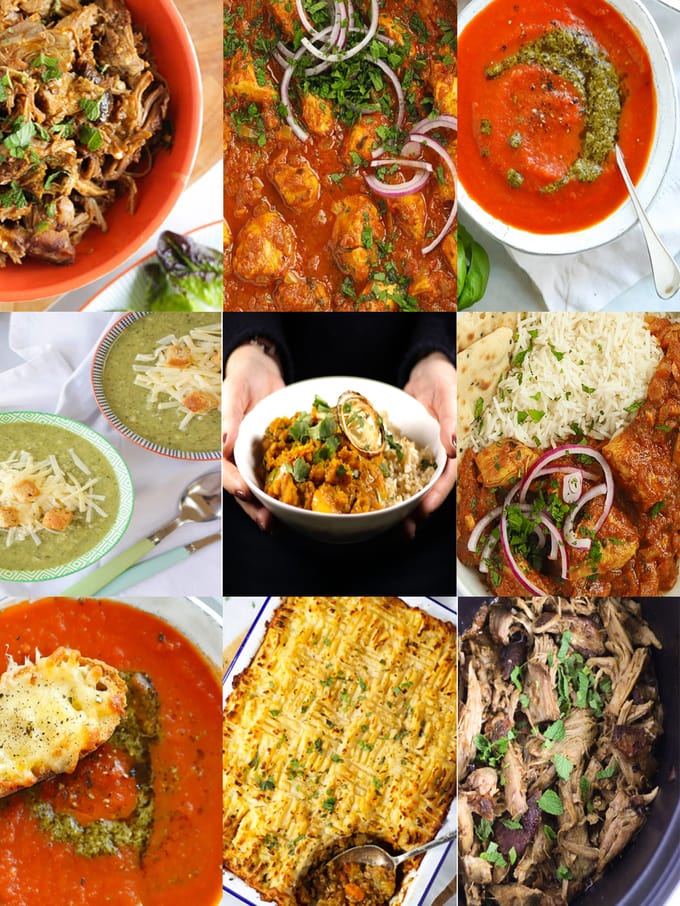 Batch Cooking recipes to fill your freezer including curries, pie and vegetarian meals