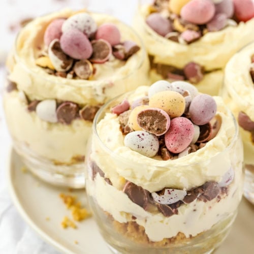Individual Mini Egg Cheesecake portions for Easter