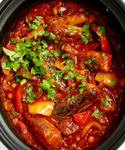 Slow Cooker Sausage Casserole recipe with Chorizo and Beans