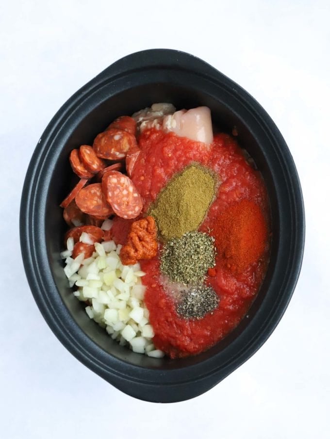 Slow Cooker Chicken and Chorizo Stew