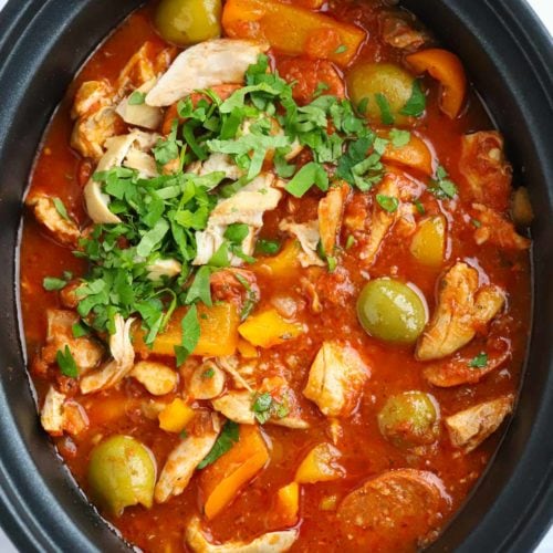 Chicken and Chorizo Stew Slow Cooker Dump Recipe