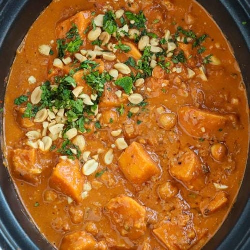 Sweet potato peanut butter slow cooker stew