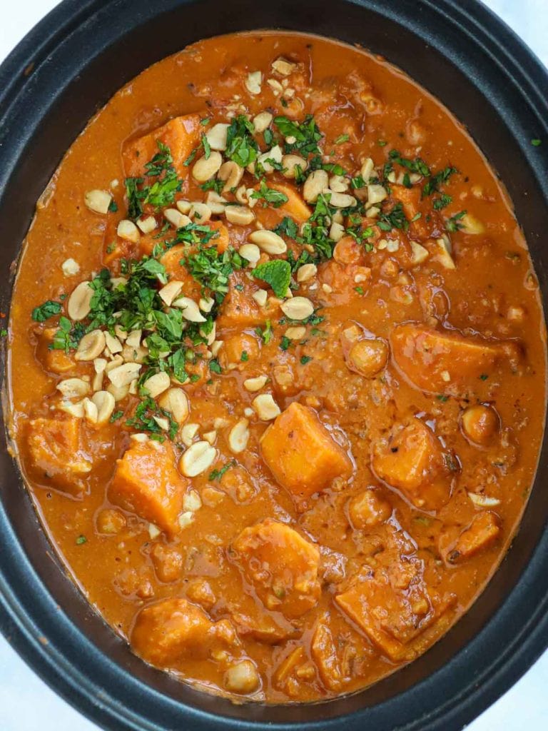 Sweet Potato & Peanut Butter Slow Cooker Vegan Stew
